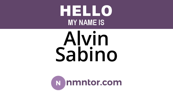Alvin Sabino