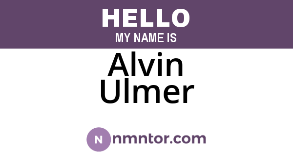 Alvin Ulmer