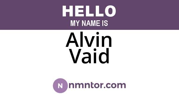 Alvin Vaid