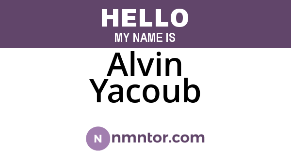 Alvin Yacoub