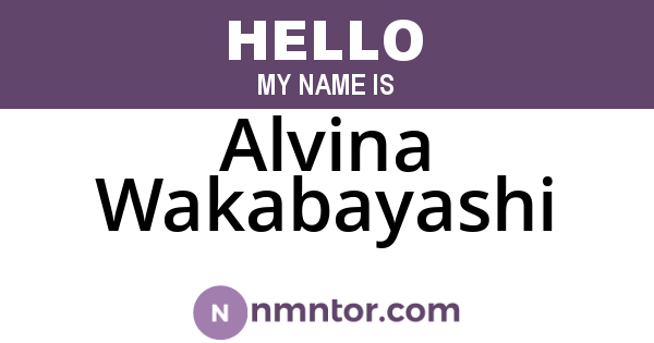 Alvina Wakabayashi