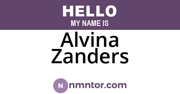Alvina Zanders