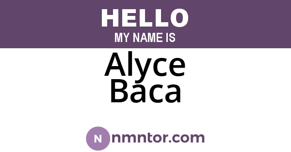 Alyce Baca