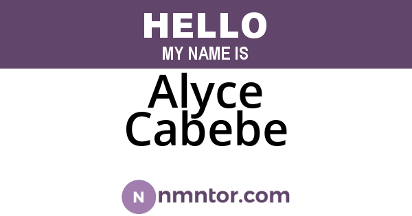 Alyce Cabebe