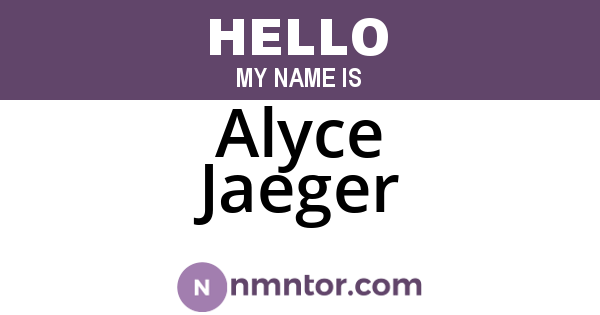 Alyce Jaeger