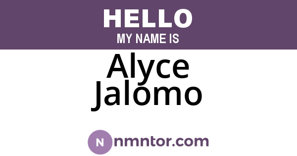 Alyce Jalomo
