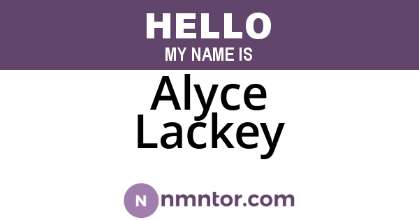 Alyce Lackey