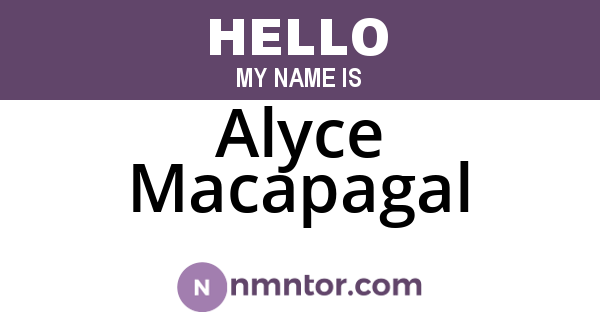 Alyce Macapagal