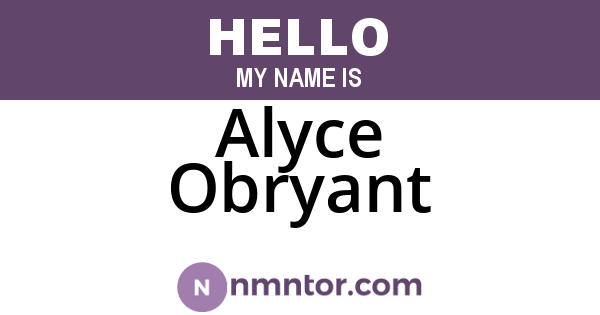Alyce Obryant
