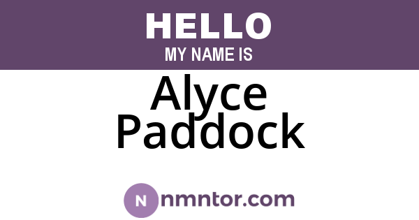 Alyce Paddock