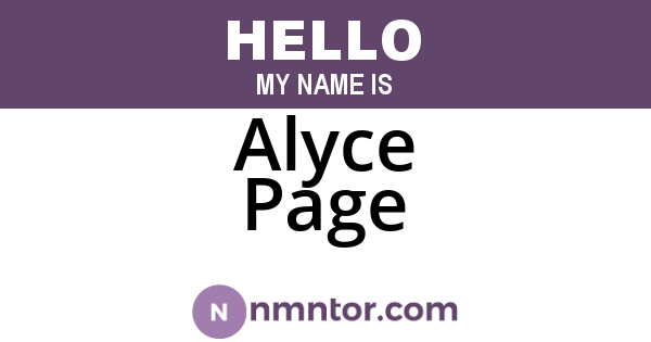 Alyce Page