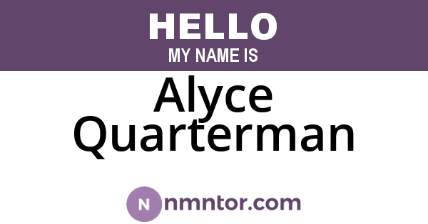 Alyce Quarterman