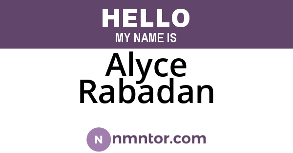 Alyce Rabadan