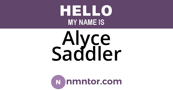 Alyce Saddler