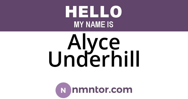 Alyce Underhill