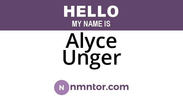 Alyce Unger