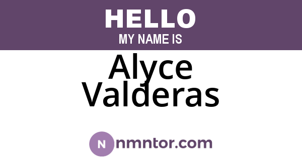 Alyce Valderas