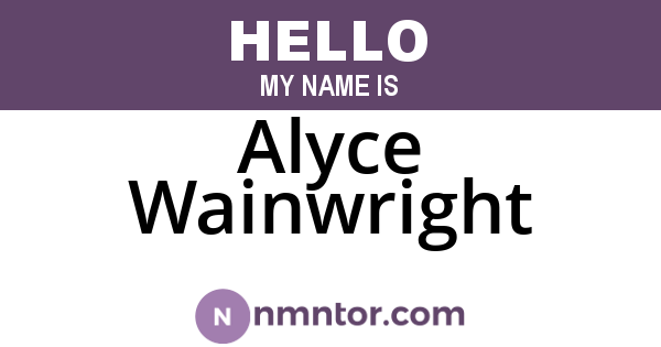 Alyce Wainwright