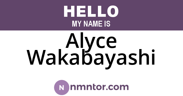 Alyce Wakabayashi