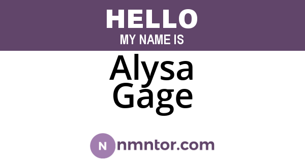 Alysa Gage