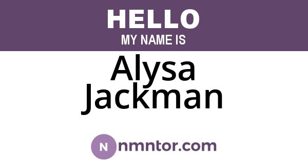 Alysa Jackman