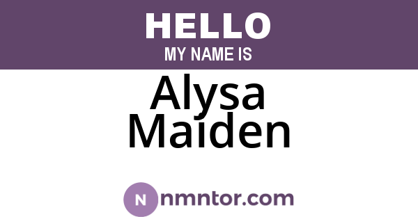 Alysa Maiden