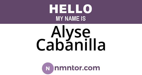 Alyse Cabanilla
