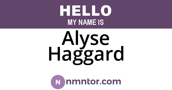 Alyse Haggard