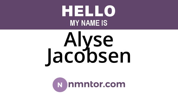 Alyse Jacobsen