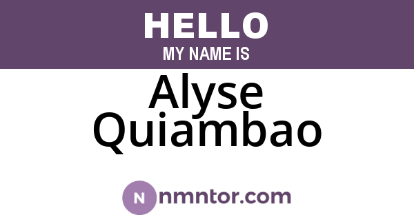 Alyse Quiambao