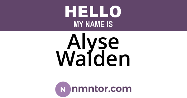 Alyse Walden