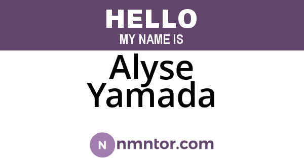 Alyse Yamada