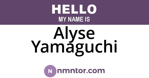 Alyse Yamaguchi