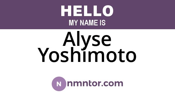Alyse Yoshimoto