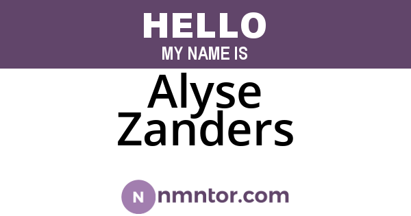 Alyse Zanders