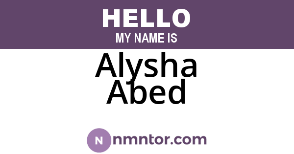 Alysha Abed