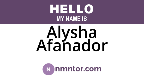 Alysha Afanador