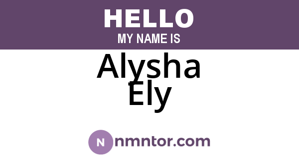 Alysha Ely