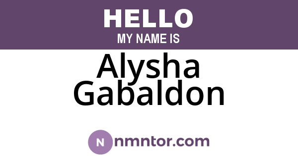 Alysha Gabaldon
