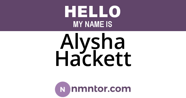 Alysha Hackett