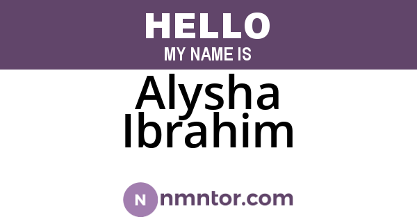 Alysha Ibrahim