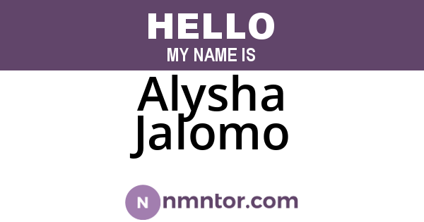 Alysha Jalomo