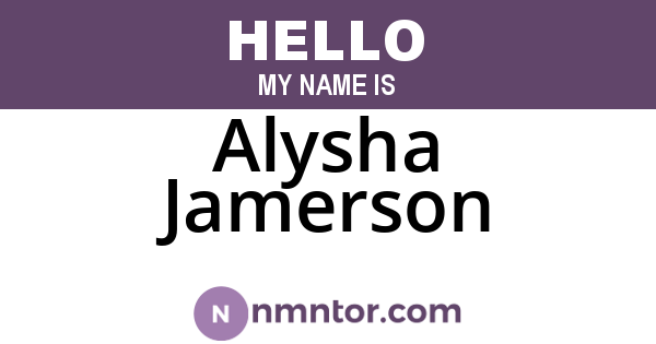 Alysha Jamerson