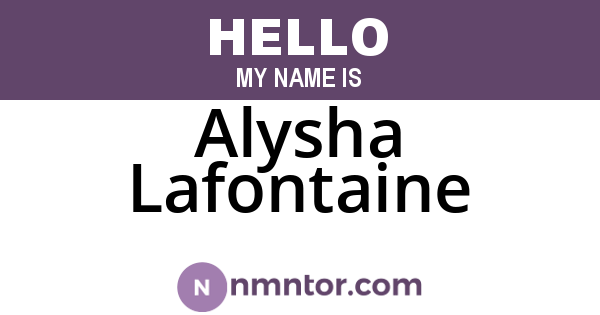 Alysha Lafontaine