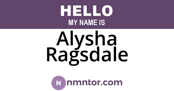 Alysha Ragsdale
