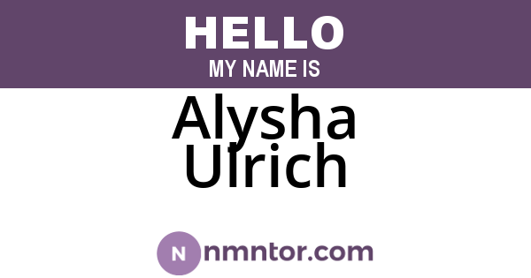 Alysha Ulrich
