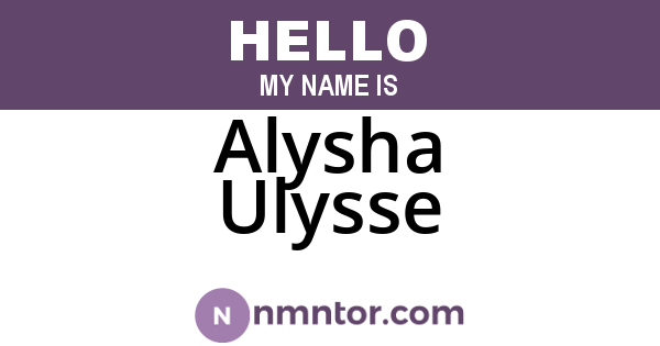 Alysha Ulysse