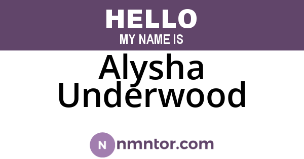 Alysha Underwood