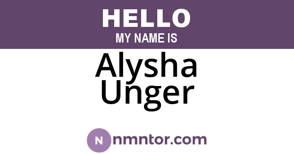 Alysha Unger
