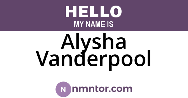 Alysha Vanderpool